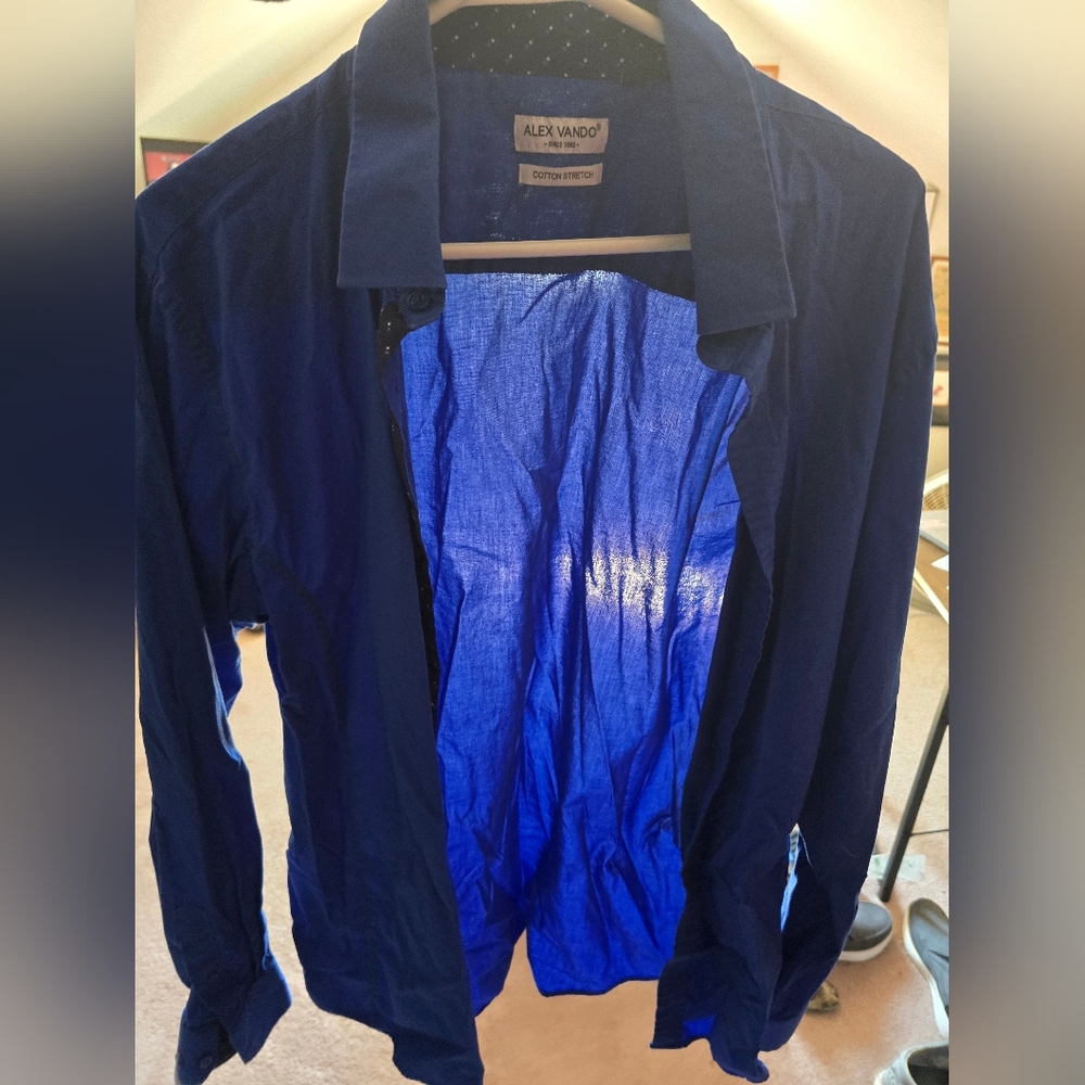 Royal blue button up worn three times